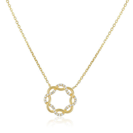 9ct Yellow Gold Cubic Zirconia Pendant Necklace