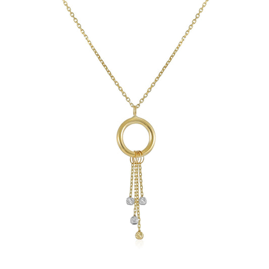 9ct Yellow Gold Unique Design Chain Drop Necklace