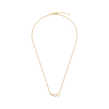 9ct Yellow Gold Four Heart Necklace