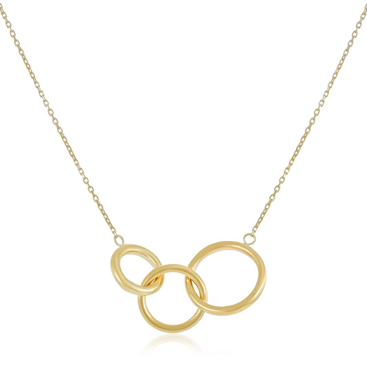 9ct Yellow Gold Triple Hoop Necklace