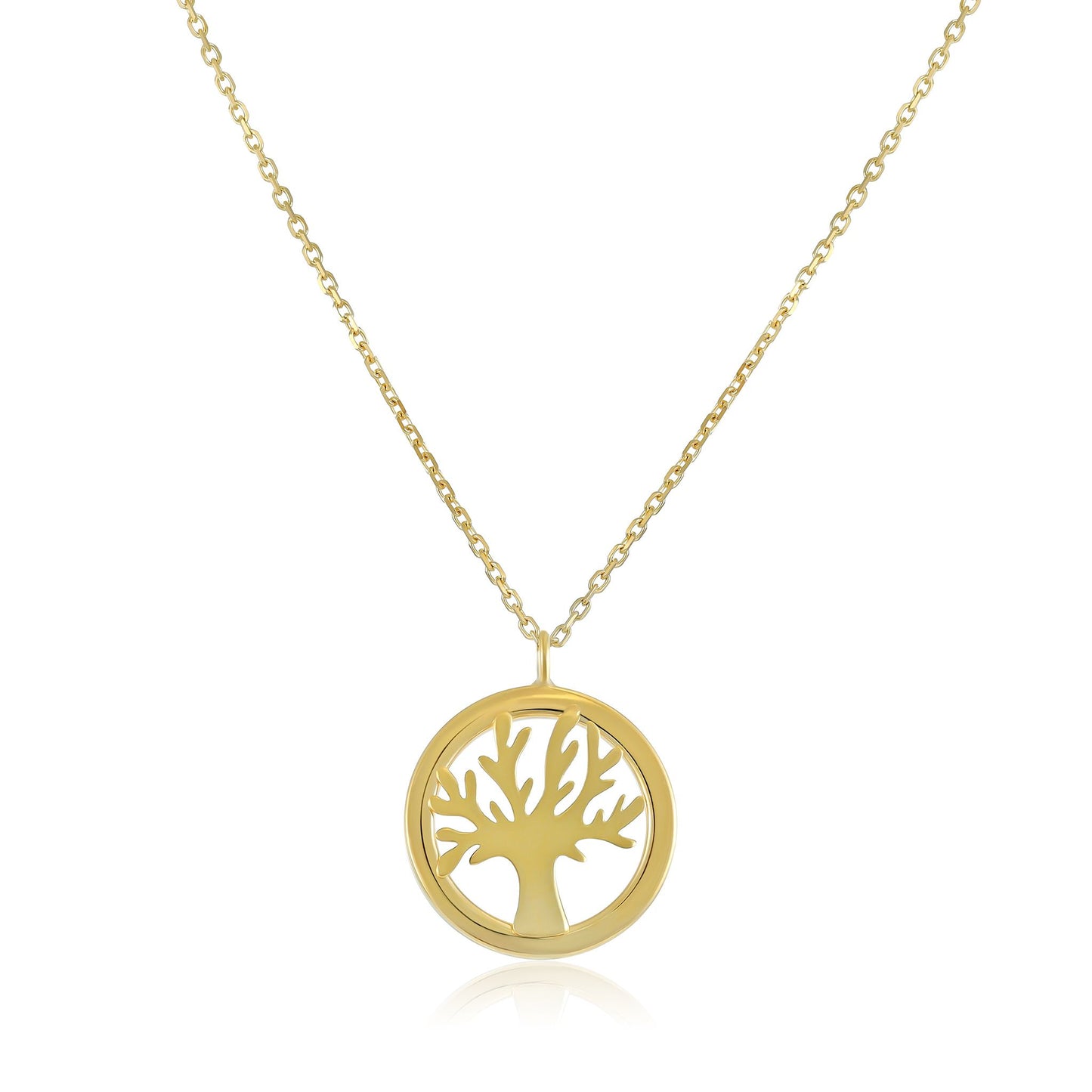 9ct Yellow Gold Tree Of Life Pendant Necklace