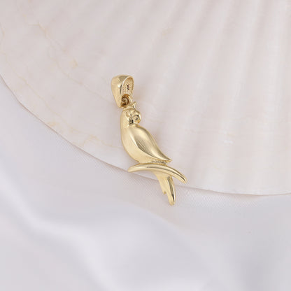 9ct Solid Yellow Gold Parrot Pendants PD60-9-46-22