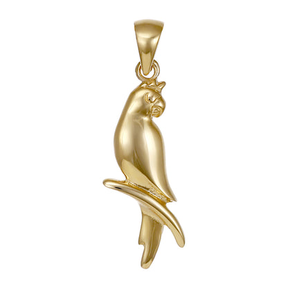 9ct Solid Yellow Gold Parrot Pendants PD60-9-46-22