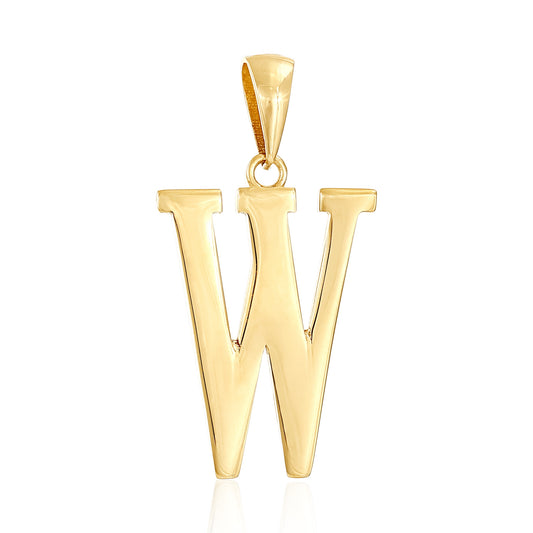14ct Yellow Gold Initial Pendant Letter W