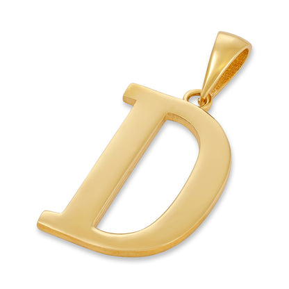9ct Solid Gold Initial Pendant Letter D - 32mm PD60001-9Y-D