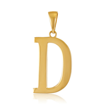 9ct Solid Gold Initial Pendant Letter D - 32mm PD60001-9Y-D