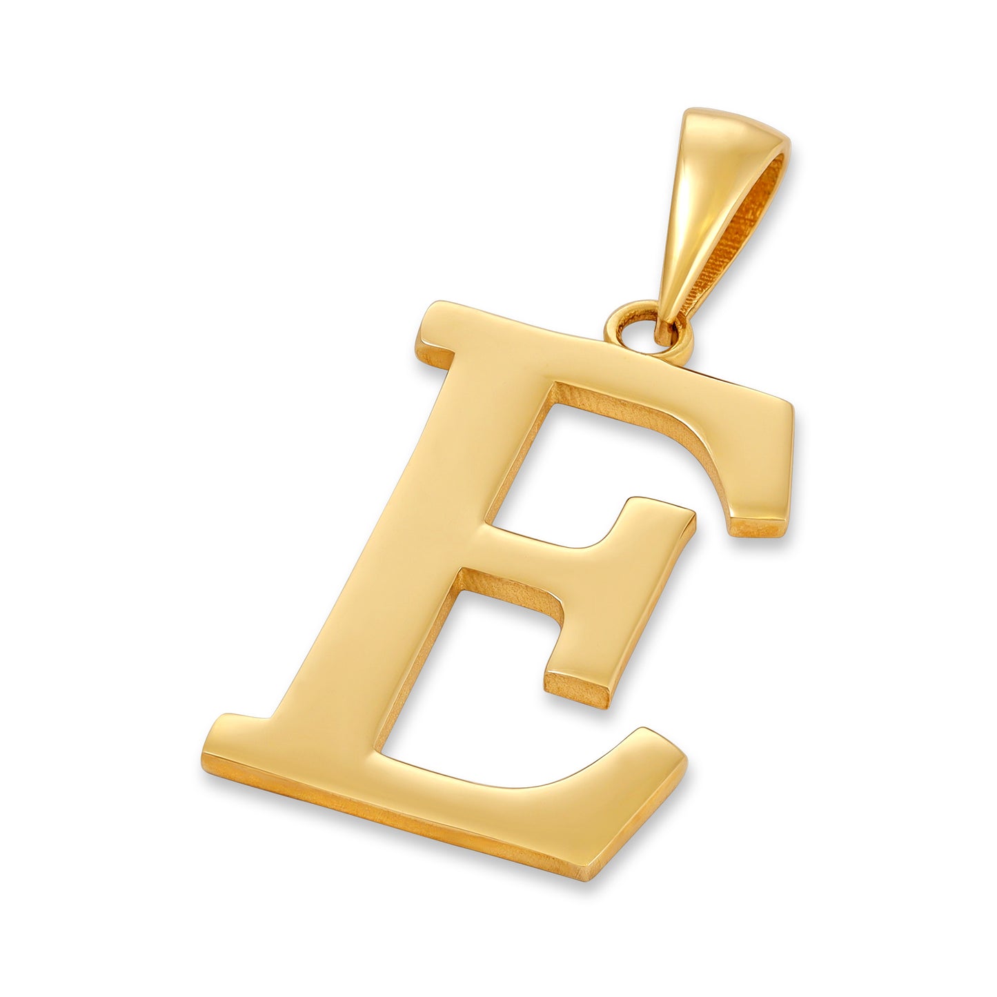 9ct Solid Gold Initial Pendant Letter E - 32mm PD60001-9Y-E