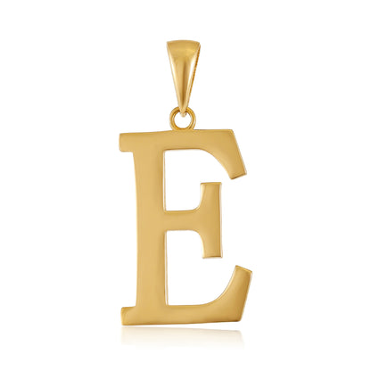 9ct Solid Gold Initial Pendant Letter E - 32mm PD60001-9Y-E