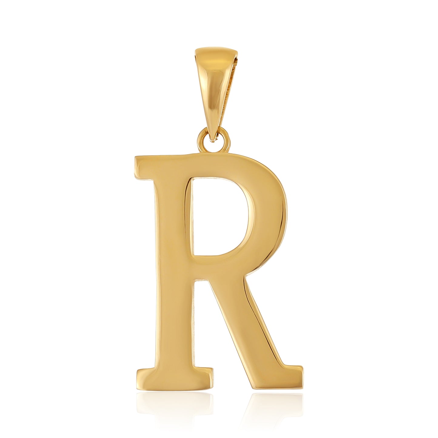 9ct Solid Gold Initial Pendant Letter R - 32mm PD60001-9Y-R