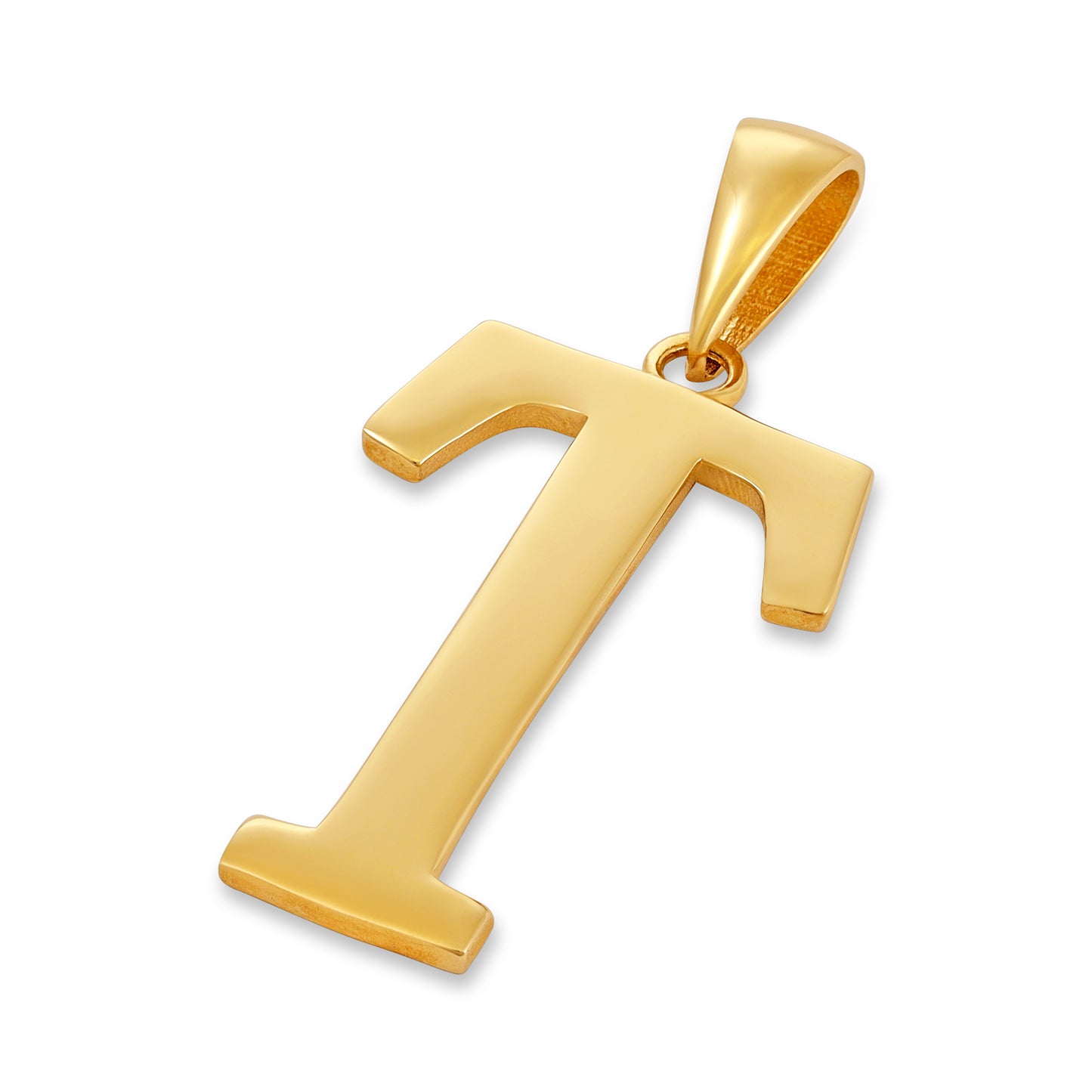 14ct Yellow Gold Initial Letter T Pendant