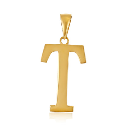 14ct Yellow Gold Initial Letter T Pendant