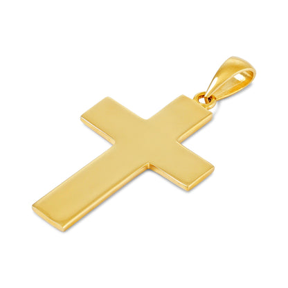 9ct Solid Gold Plain Polished Cross Pendant - 41mm PD60122-9Y