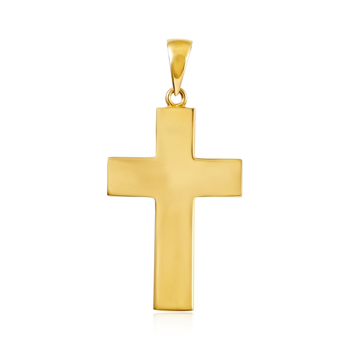 9ct Solid Gold Plain Polished Cross Pendant - 41mm PD60122-9Y