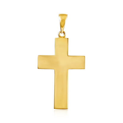 9ct Solid Gold Plain Polished Cross Pendant - 41mm PD60122-9Y