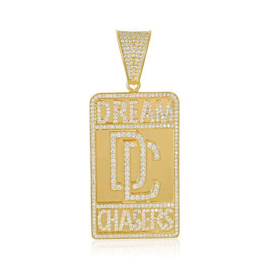 9ct Yellow Gold Dream Chaser Cubic Zirconia Large Pendant