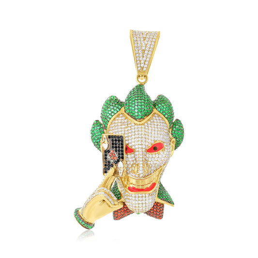 9ct Yellow Gold Joker Pendant with Cubic Zirconia