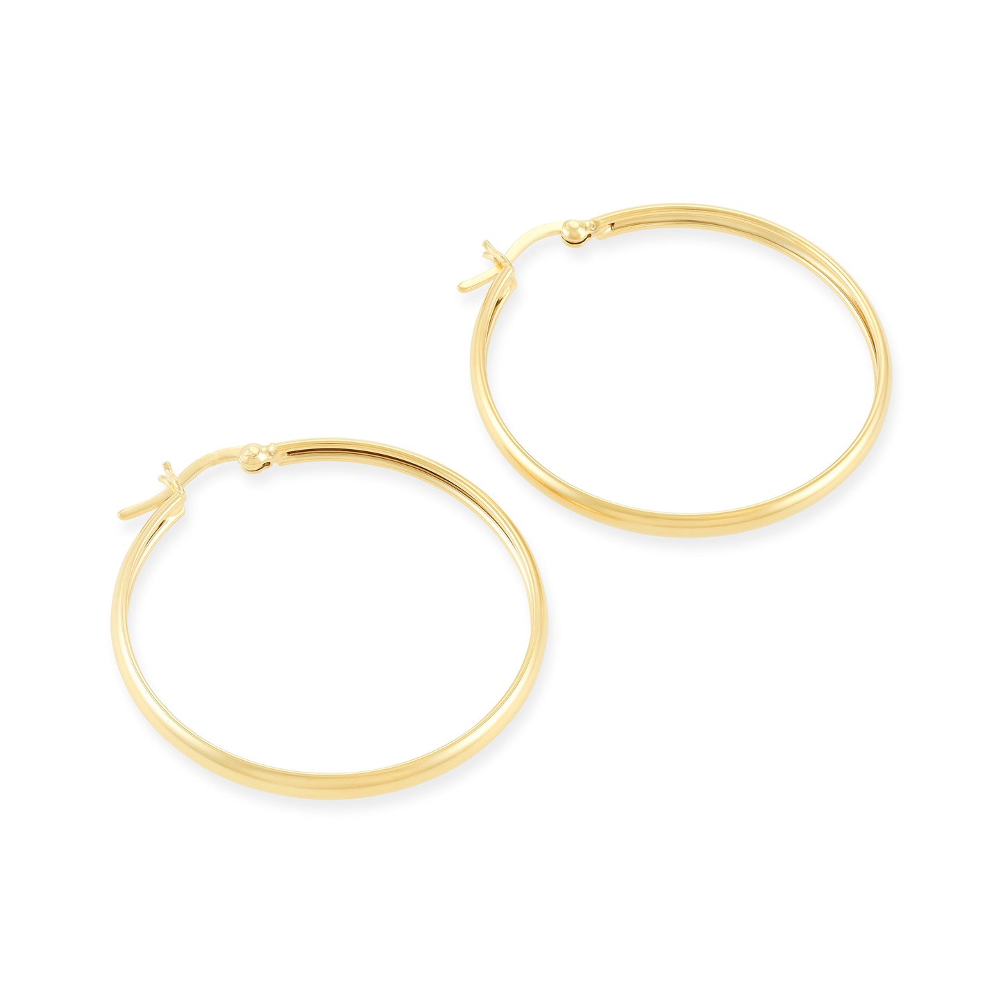 Gold-Plated Sterling Silver Plain Hoop Earrings PER60011