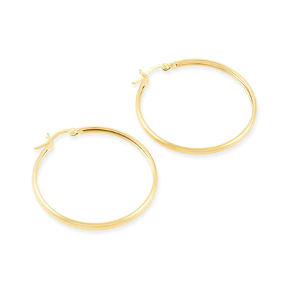 Gold-Plated Sterling Silver Plain Hoop Earrings PER60011