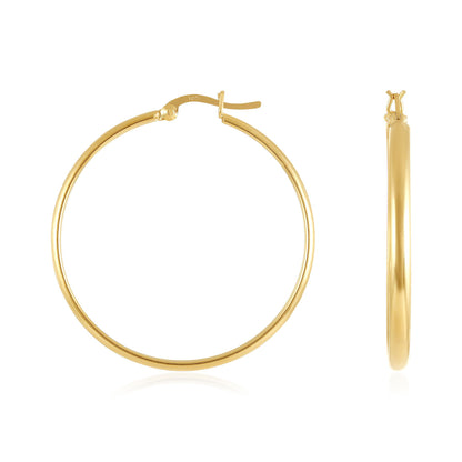 Gold-Plated Sterling Silver Plain Hoop Earrings PER60011