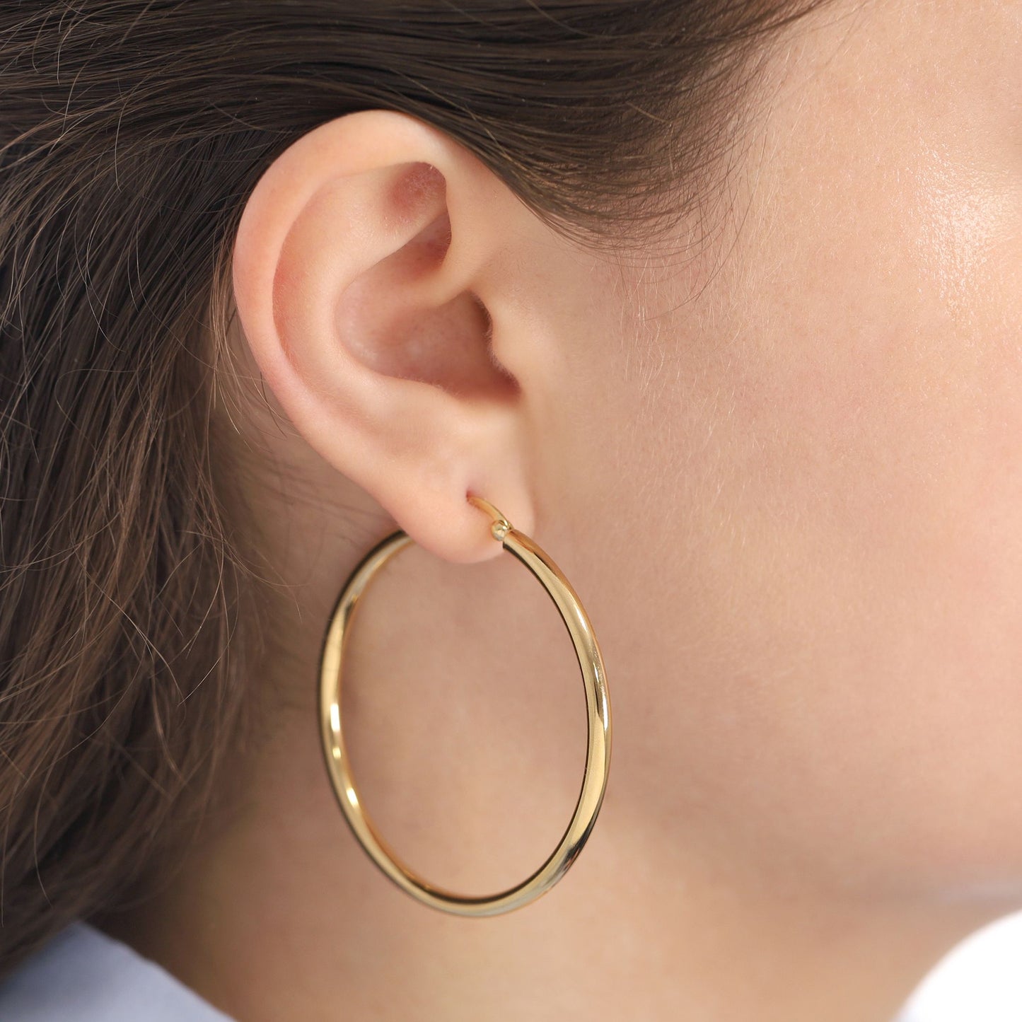 Gold-Plated Sterling Silver Hoop Earrings Large PER60014