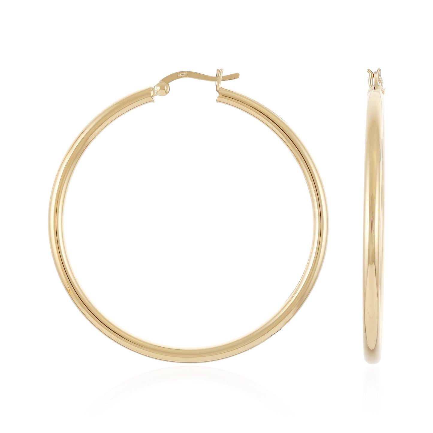 Gold-Plated Sterling Silver Hoop Earrings Large PER60014