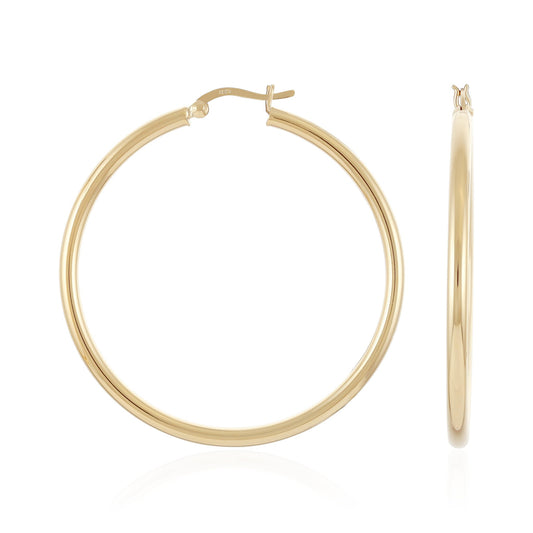 Gold-Plated Sterling Silver Hoop Earrings Large PER60014