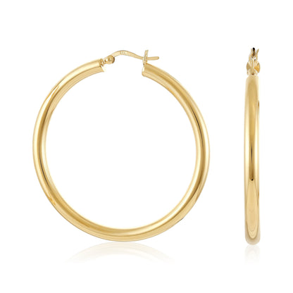 Gold-Plated Sterling Silver Hollow Tube Hoop Earrings PER60017