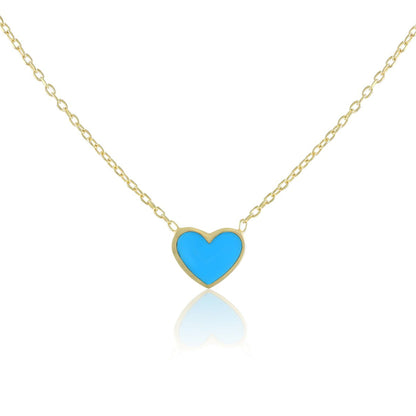 925 sterling silver blue heart necklace PNK8003-B