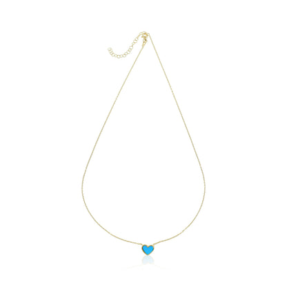 925 sterling silver blue heart necklace PNK8003-B