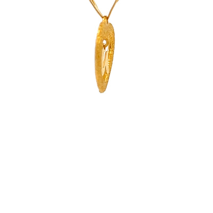 22ct Gold Heart Pendant with Script Letter Detail