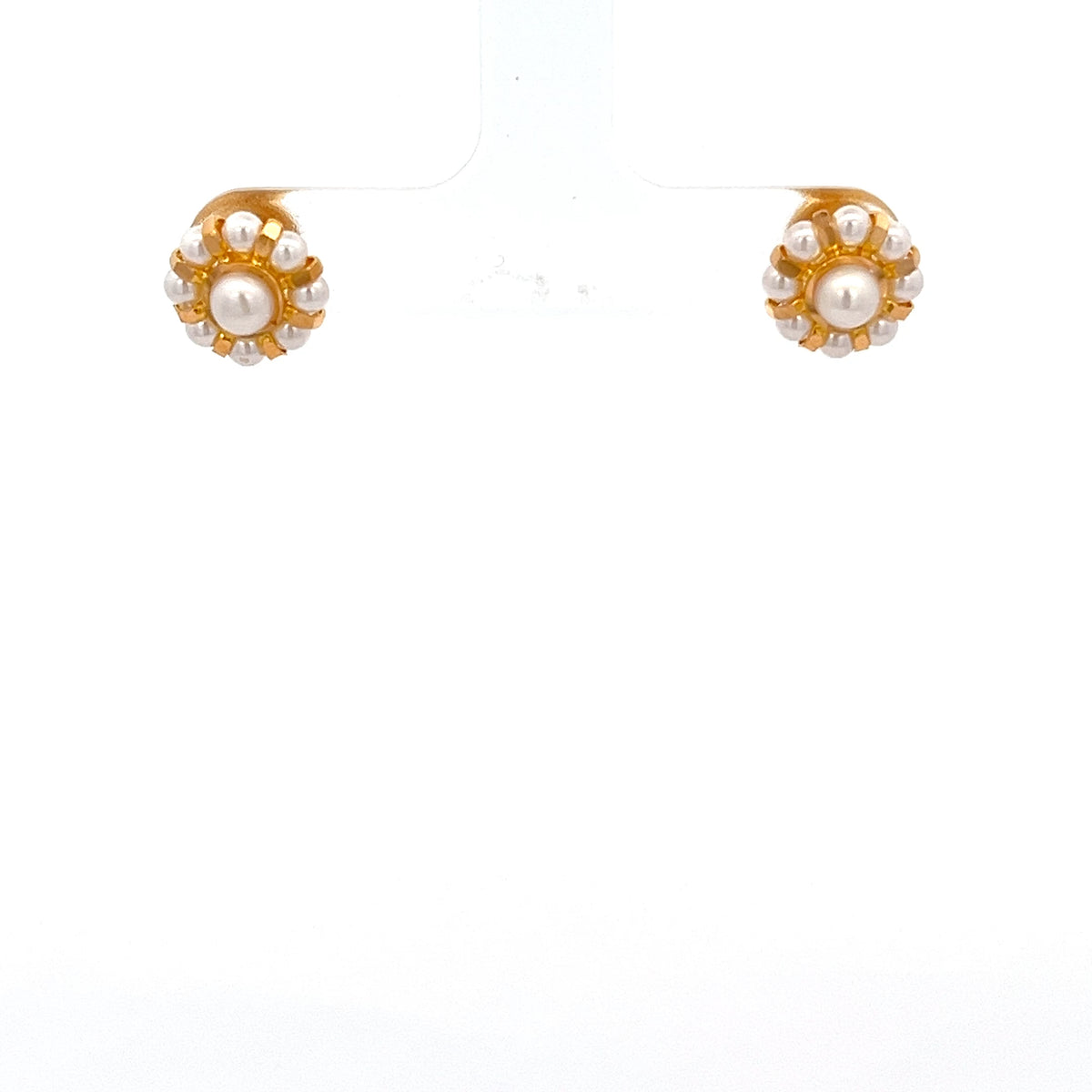 22ct Gold Pearl Cluster Stud Earrings
