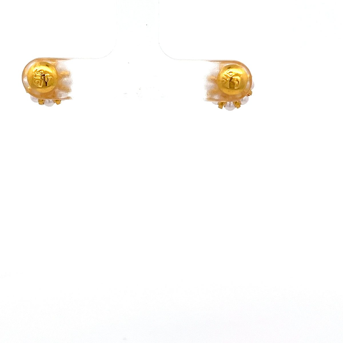 22ct Gold Pearl Cluster Stud Earrings