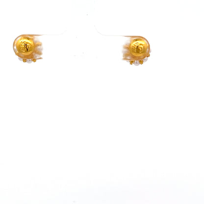 22ct Gold Pearl Cluster Stud Earrings