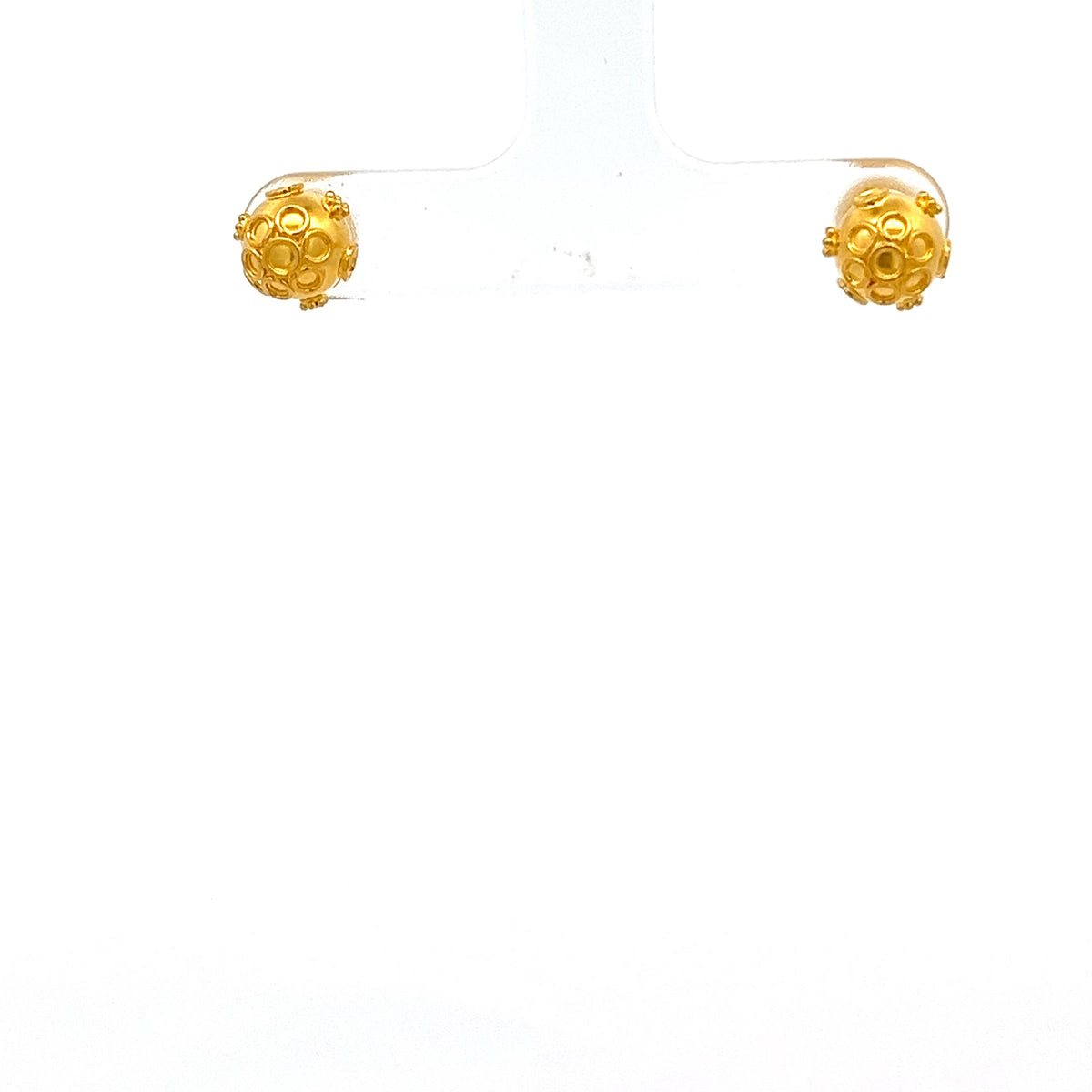 22ct Gold Round Filigree Stud Earrings