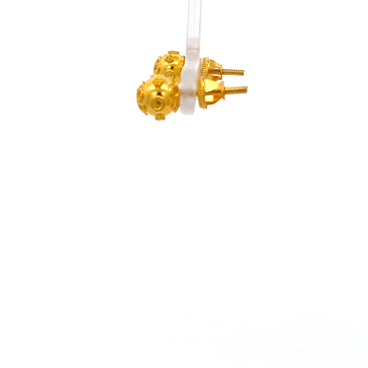 22ct Gold Round Filigree Stud Earrings