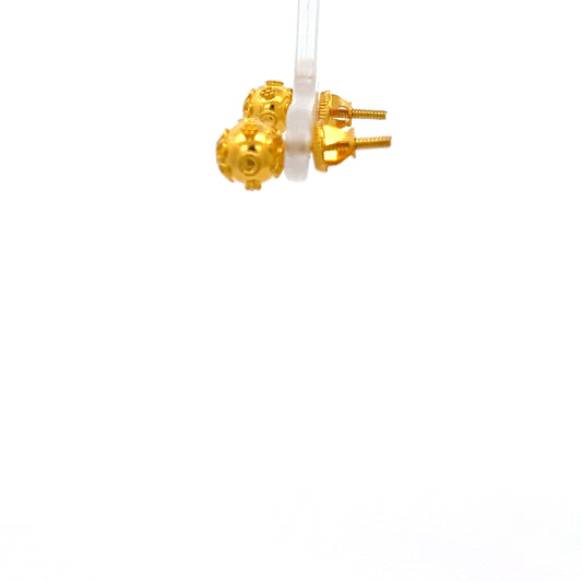 22ct Gold Round Filigree Stud Earrings