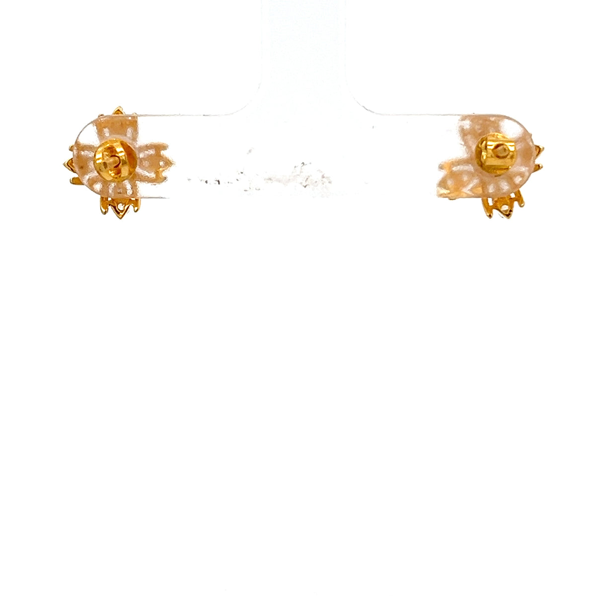 22ct Gold Clear Stone Cluster Stud Earrings