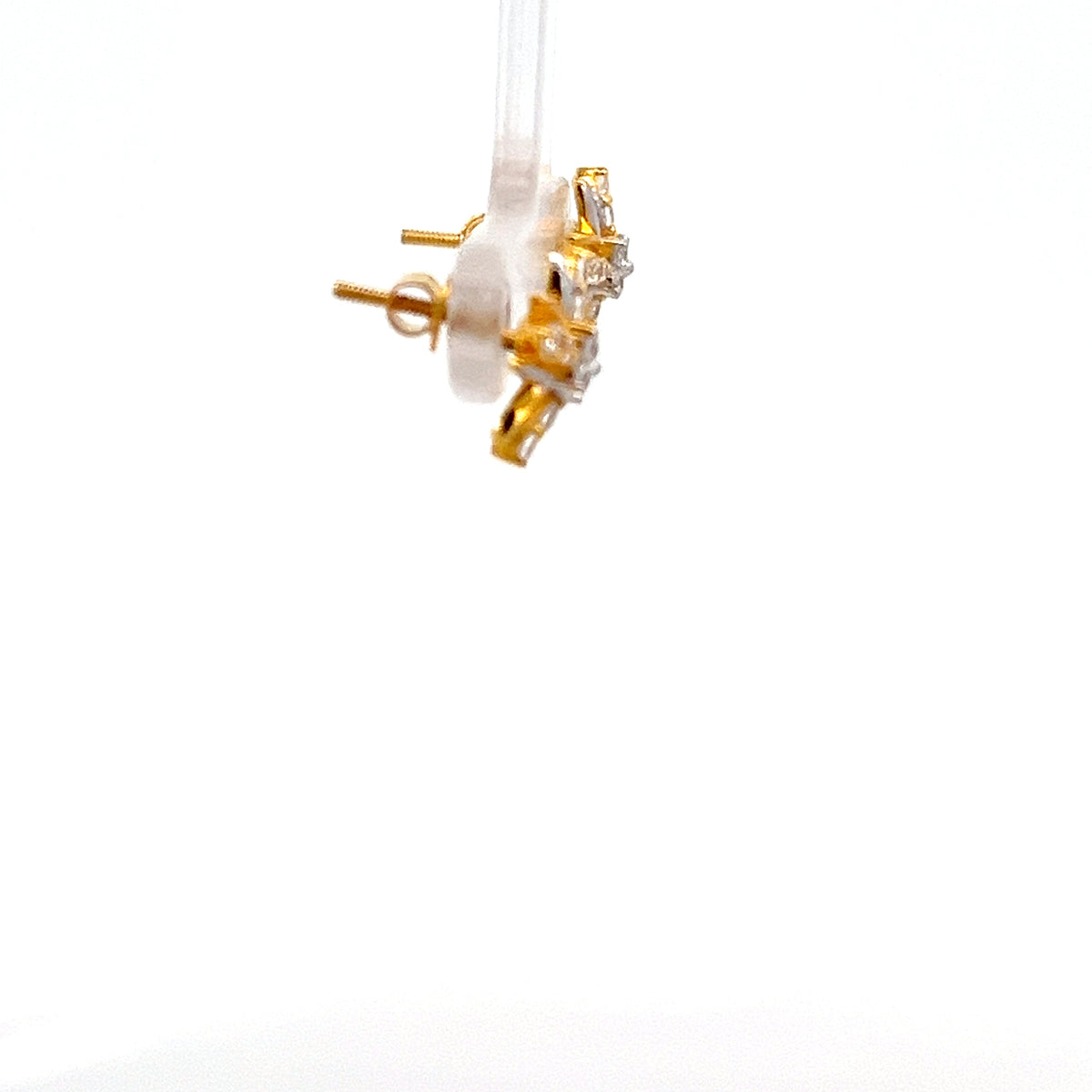 22ct Gold Clear Stone Cluster Stud Earrings