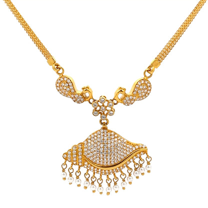 22ct Gold Stone-Set Statement Pendant Necklace