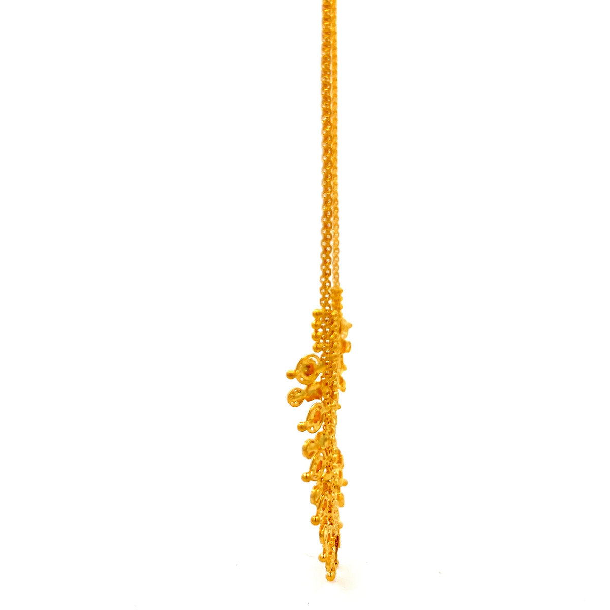 22ct Gold Necklace with Intricate Circular Charm Fringe