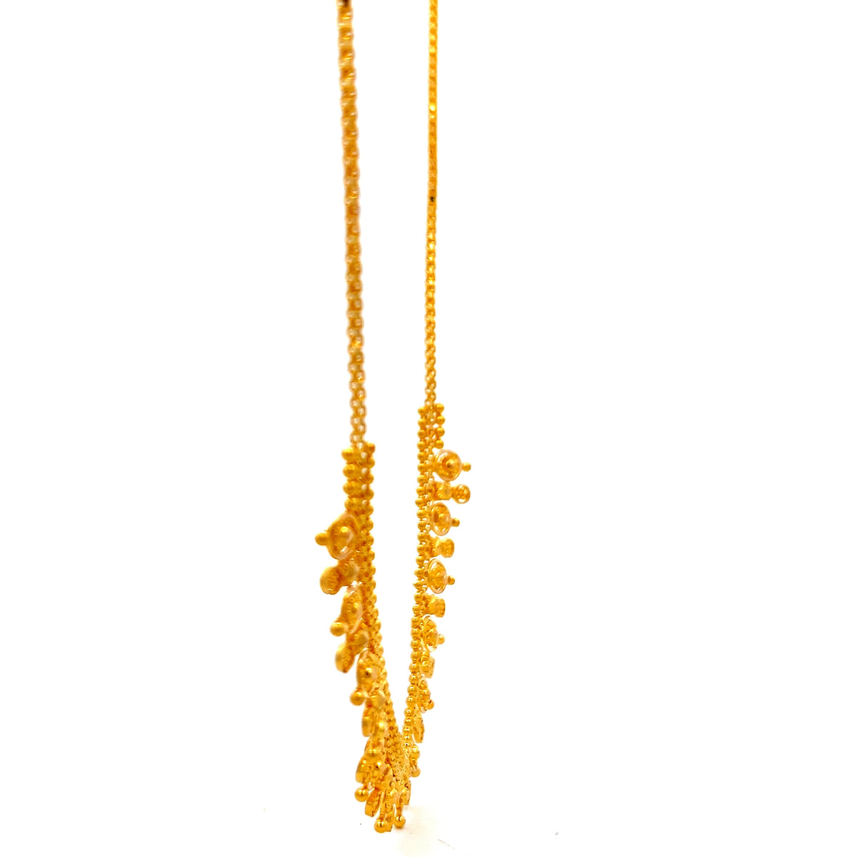 22ct Gold Necklace with Intricate Circular Charm Fringe