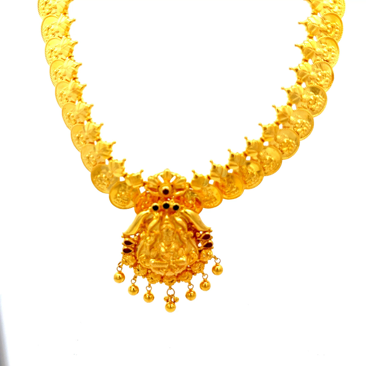 22ct Gold Coin Link Necklace with Ornate Pendant