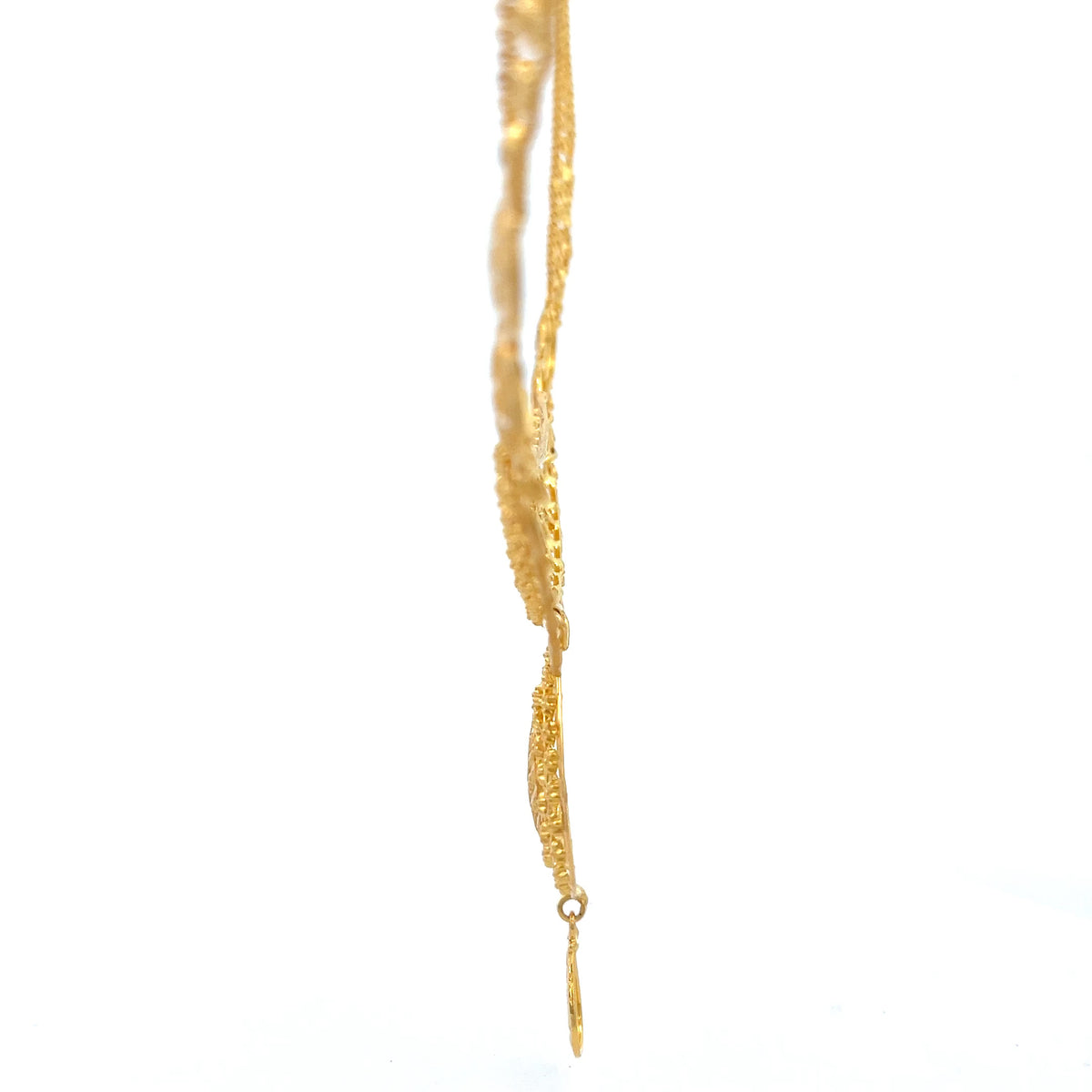 22ct Gold Ornate Filigree Necklace with Teardrop Pendant