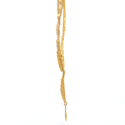 22ct Gold Ornate Filigree Necklace with Teardrop Pendant
