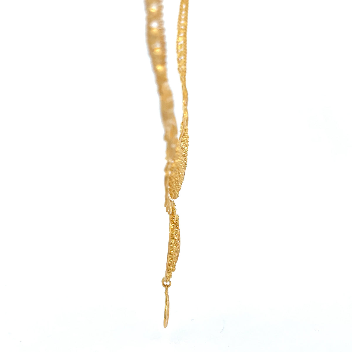 22ct Gold Ornate Filigree Necklace with Teardrop Pendant