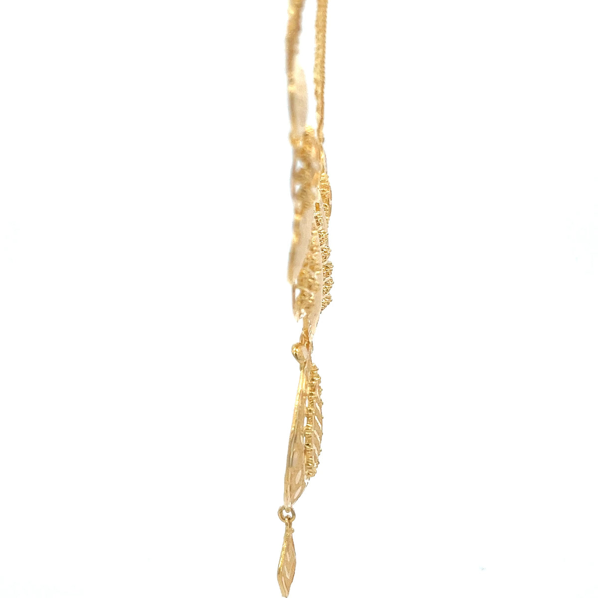 22ct Gold Ornate Teardrop Pendant Necklace