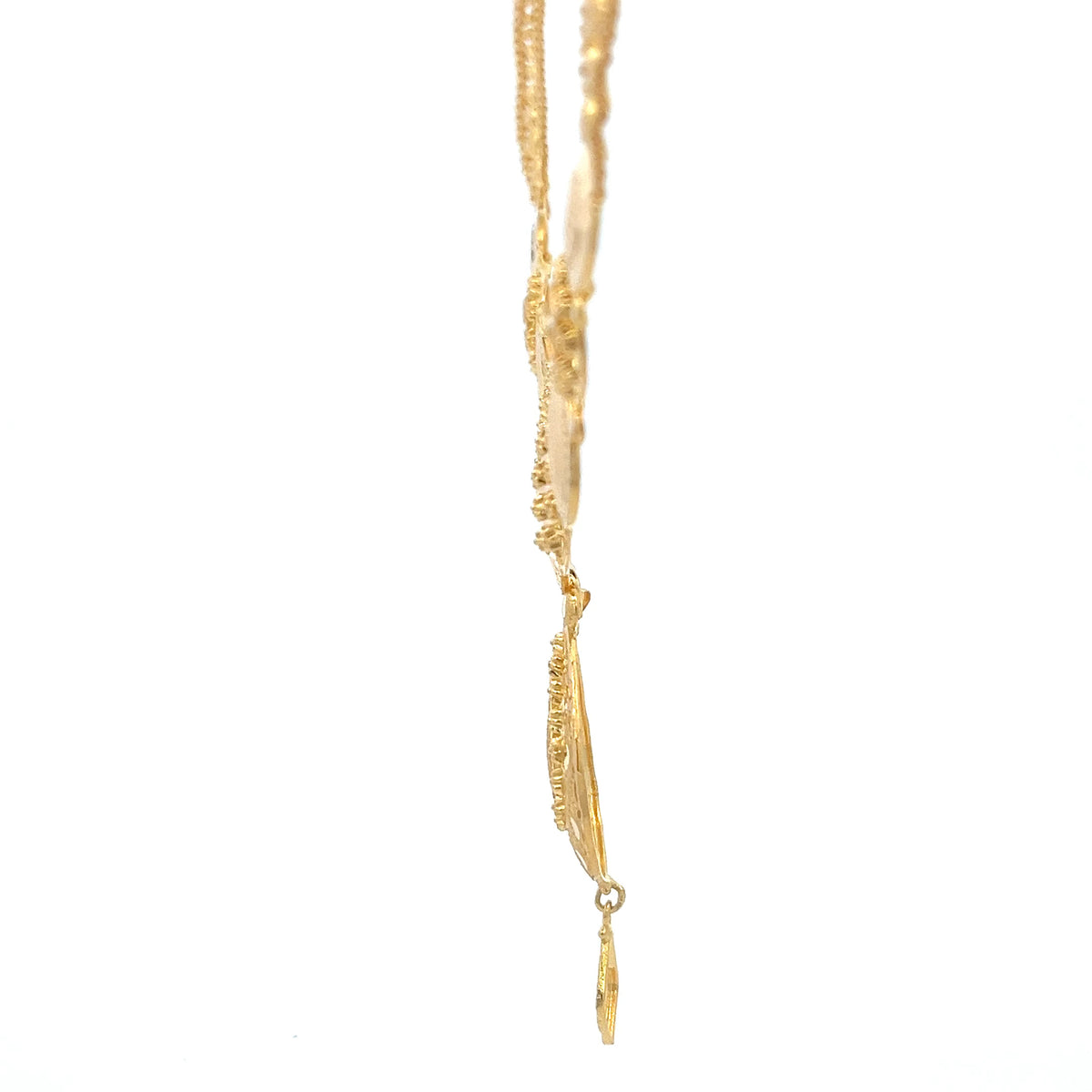 22ct Gold Ornate Teardrop Pendant Necklace