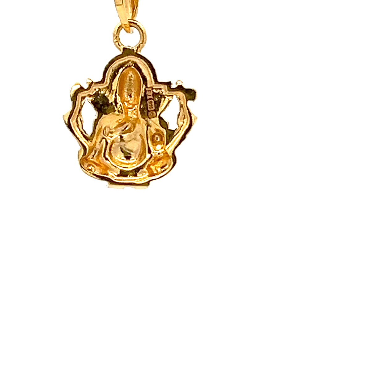 22ct Gold Ganesha Pendant with Clear Stone Details