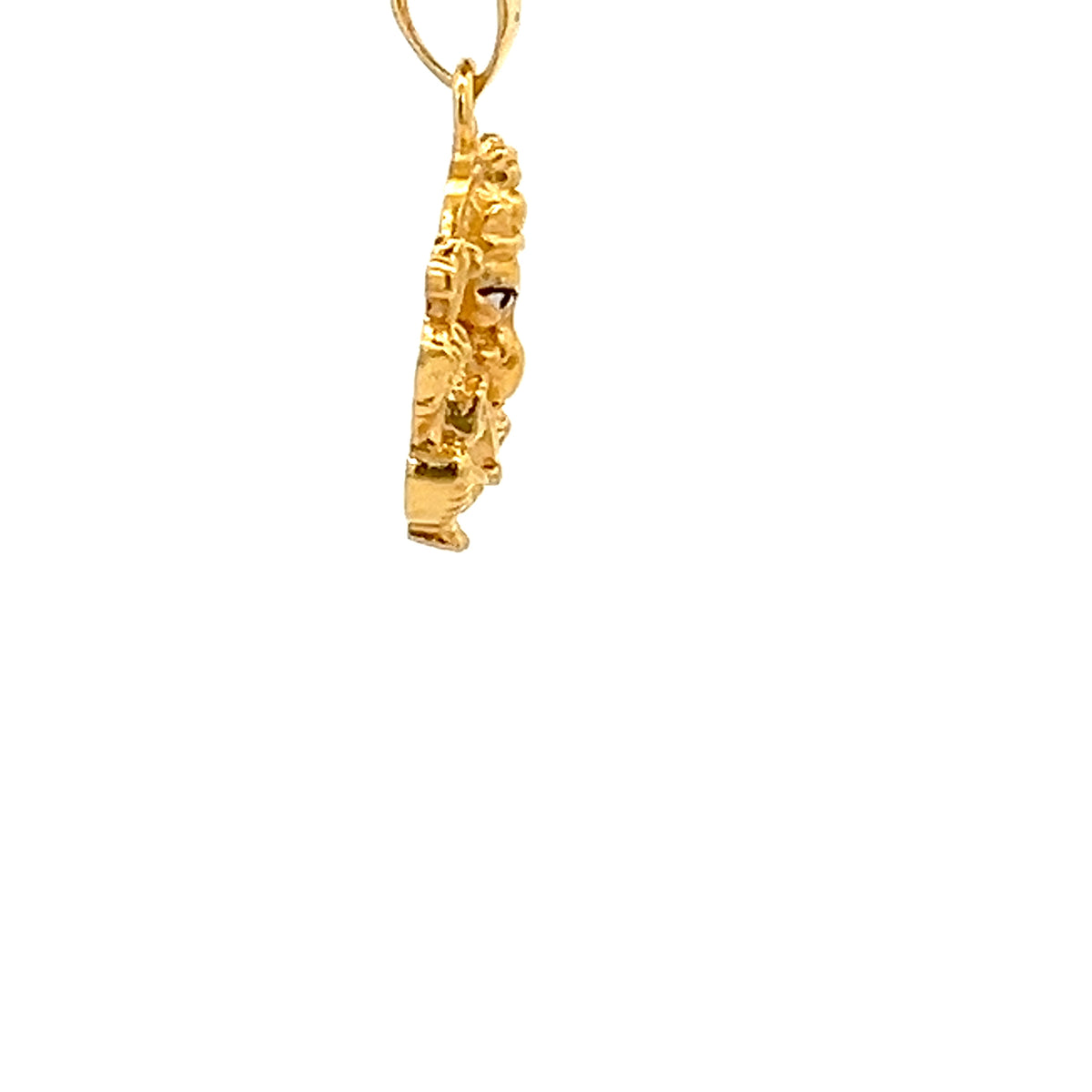 22ct Gold Ganesha Pendant with Clear Stone Details
