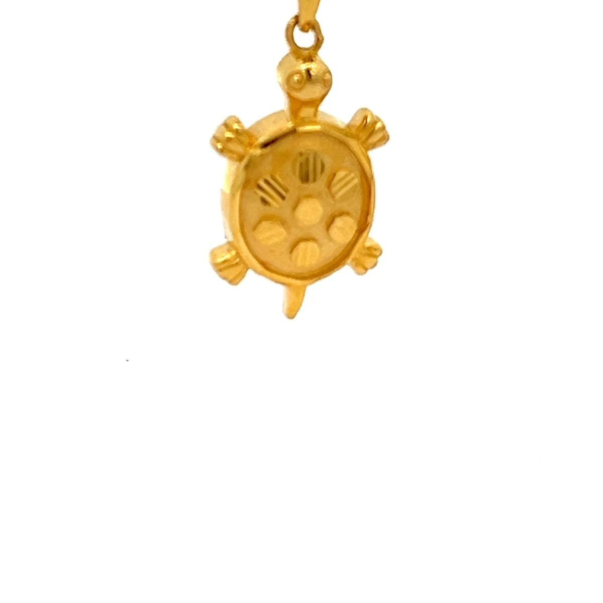22ct Gold Turtle Pendant with Clear Stone Details